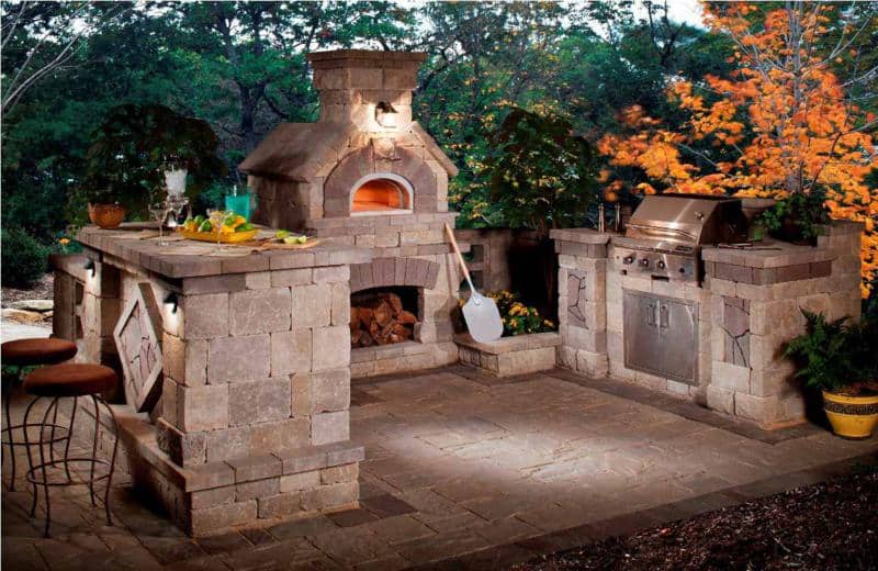 natural stone outdoor kitchen design