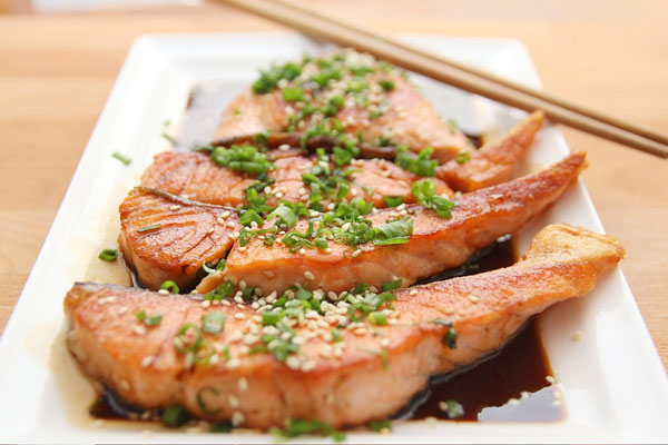 food salmon teriyaki fish eat